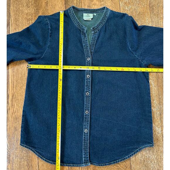 Hot Cotton by Marc Ware Denim Tunic Blouse Jacket Women’s Sz S  Snap Front - Picture 3 of 8